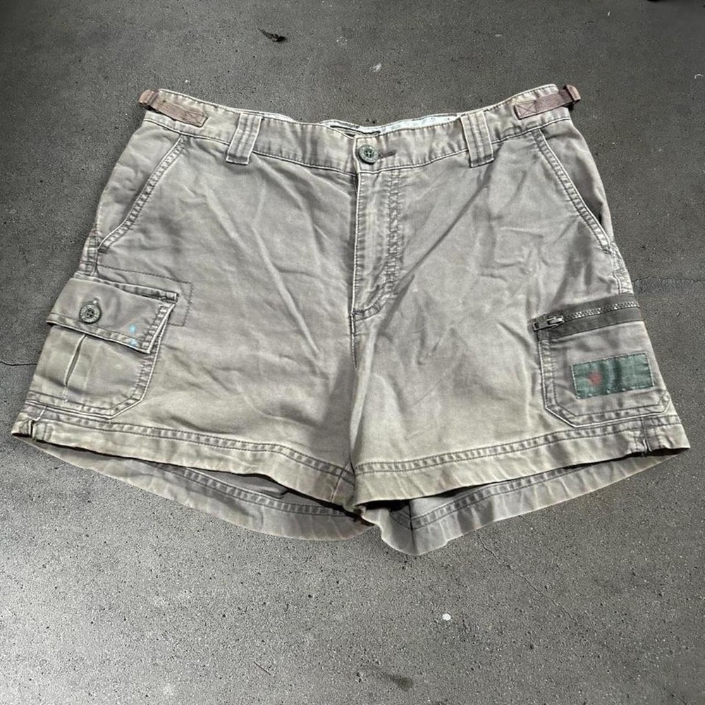 Y2K women's American Eagle grey low rise utility micro shorts Size 2